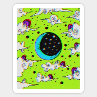 Trippy moon Sticker